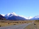 Besneeuwde bergen richting Mt. Cook