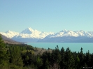 Besneeuwde bergen richting Mt. Cook