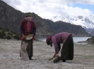 Zhongdian naar Lhasa - Zout verzamelen bij Rawok Tso