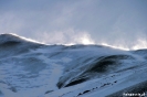 Torres del Paine - Harde wind op de top